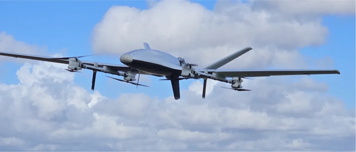 Skyways V3 long-range cargo drone in flight