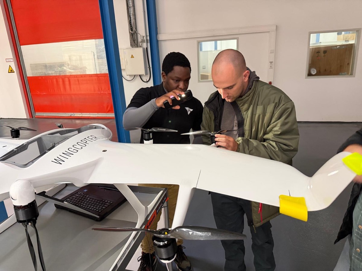 Niubalus team working on a Wingcopter 198